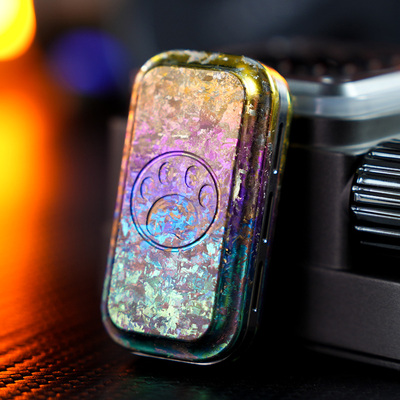 正品猫神冰晶钛合金三层磁力段落音叉推牌edc金属解压玩具啪啪币