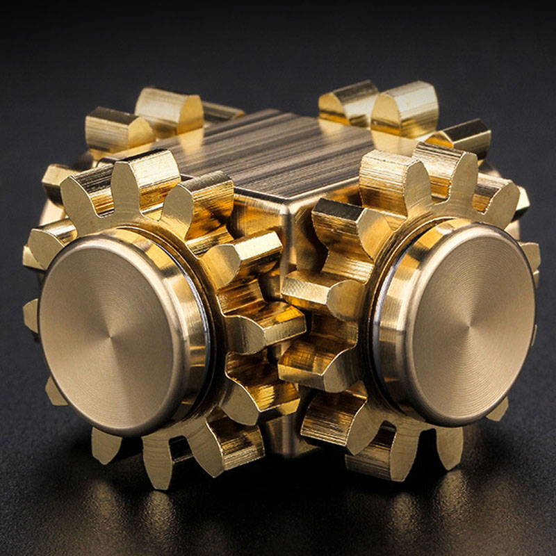 齿轮联动指尖陀螺edc解压玩具纯铜金属螺旋创意送男生减压小礼物