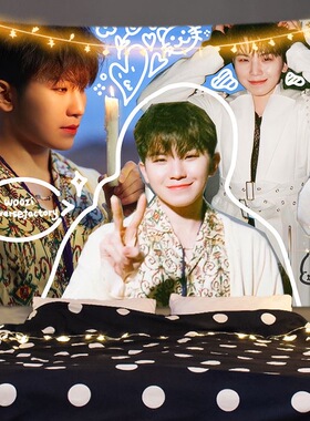 李知勋WOOZI明星图片周边挂布背景布学生房间寝室床头墙布图定制