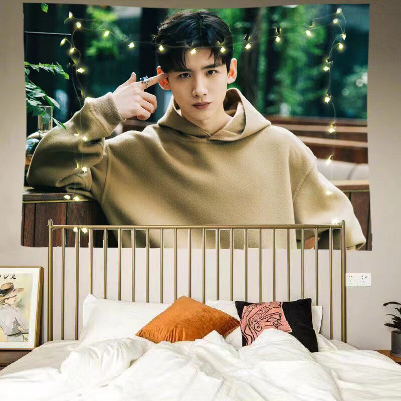 白敬亭 明星偶像 粉丝应援背景布 宿舍房间床头墙布装饰挂布挂毯