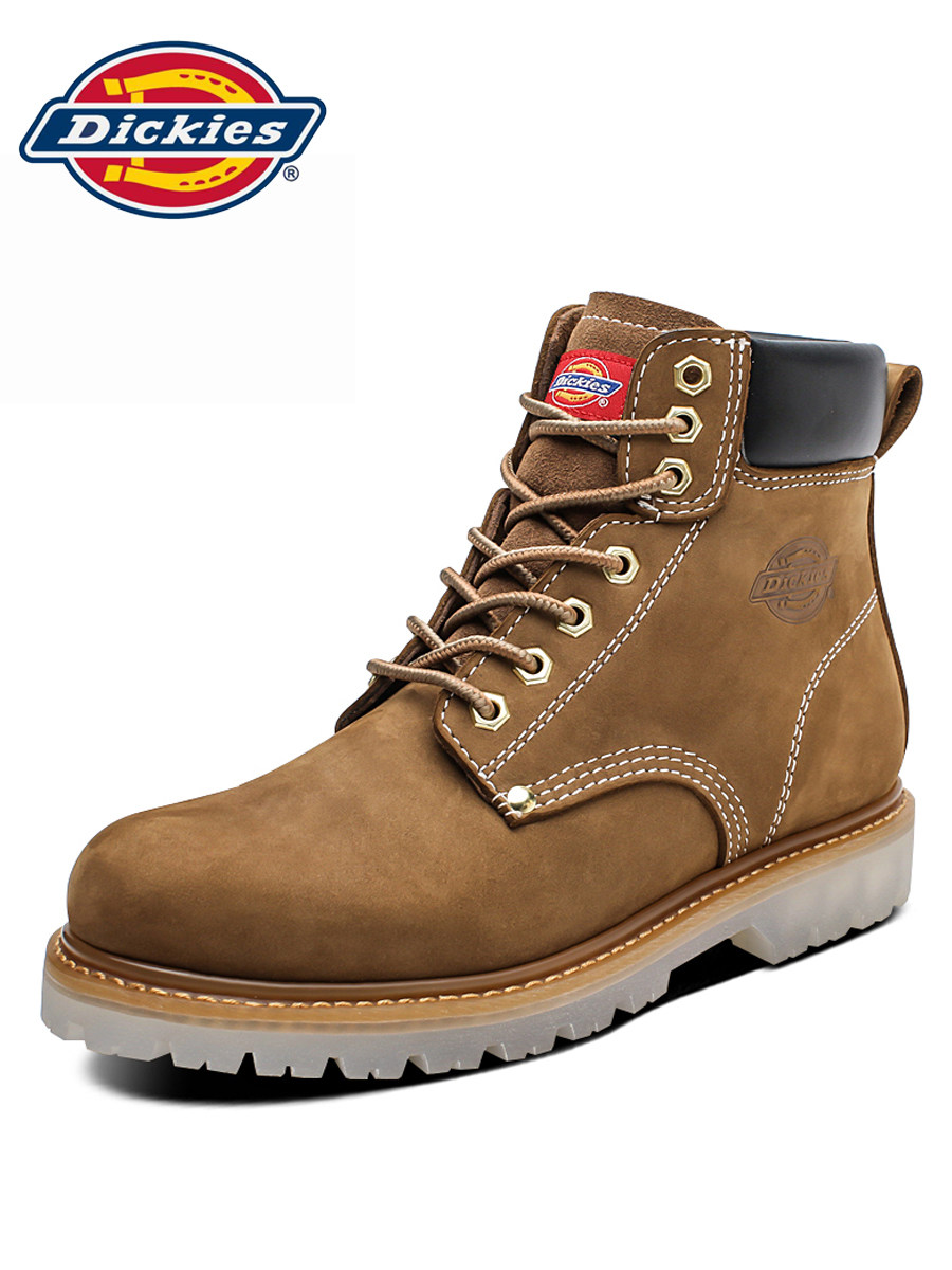 dickies马丁靴男秋季高帮大黄靴英伦风真皮靴子工装百搭沙漠短靴