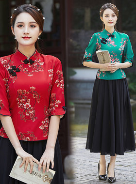 春夏季立领女上衣民国风汉服旗袍
