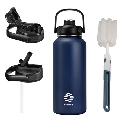 FJbottle带吸管保温杯成人户外运动水壶大容量不锈钢杯子车载水杯