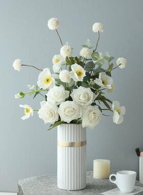 森系北欧高档仿真花假花摆设客厅餐桌花摆花家居插花装饰花艺摆件