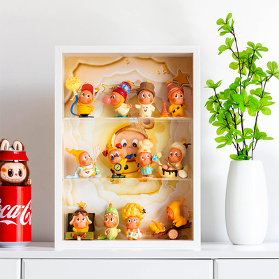 泡泡玛特星星人123我们都是星星人盲盒展示盒相框防尘玻璃收纳盒