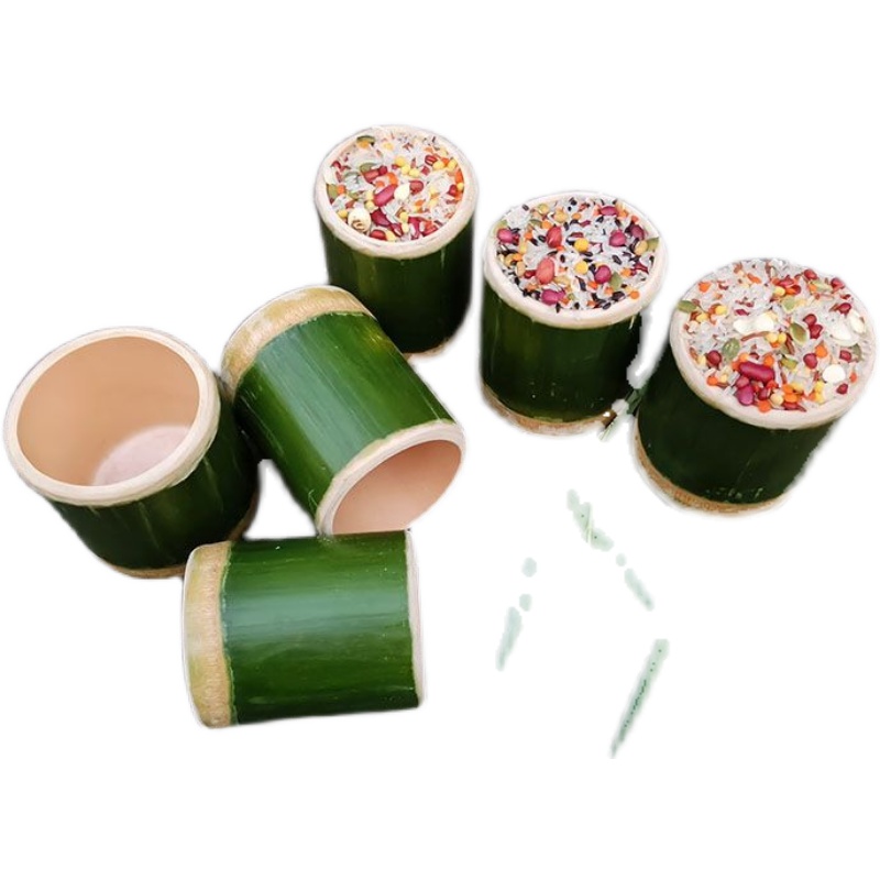 网红奶茶竹杯子冰淇淋蛋糕竹杯罐竹筒粽子新鲜竹杯竹筒商用饮品杯