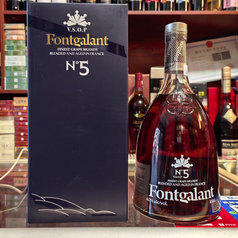 法国福阁N5号VSOP白兰地2斤装洋酒联合干邑Fontgalant礼盒装1L