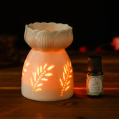 陶瓷香薰炉室内蜡烛香薰灯复古家用香熏炉卧室防干烧麦穗精油灯