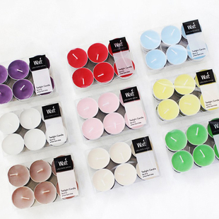 12只香薰蜡烛紫色无烟小烛去异味香味熏香精油腊烛3.5小时