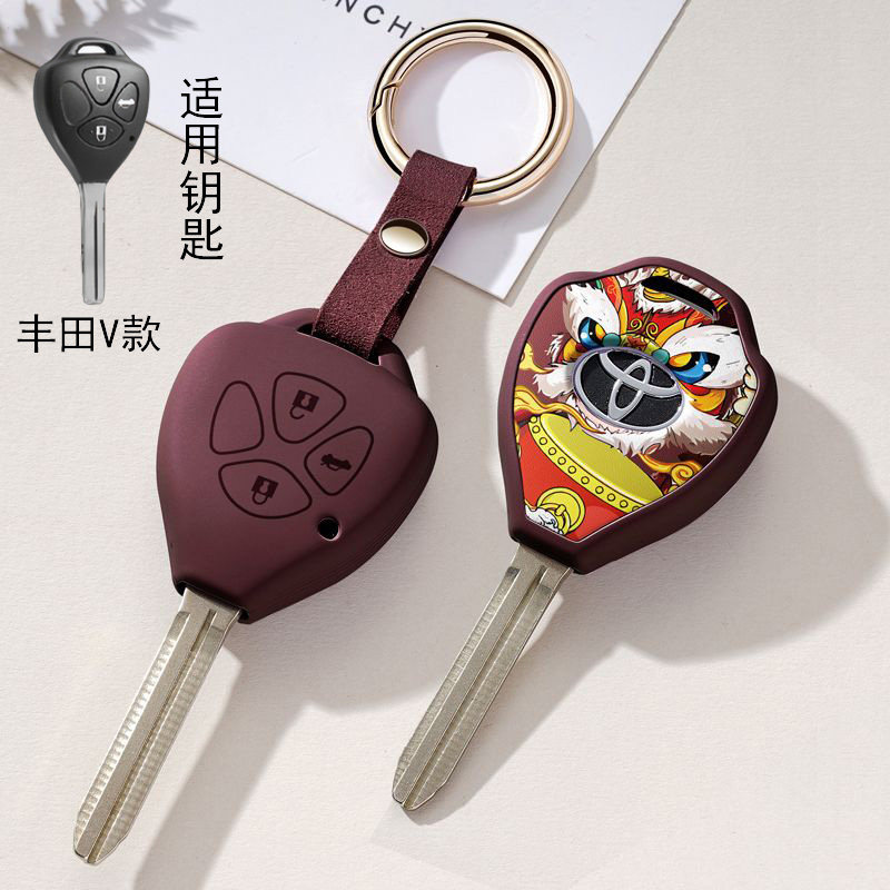 适用丰田老款汽车钥匙套凯美瑞直板钥匙扣卡罗拉rav4锐志霸道皇冠