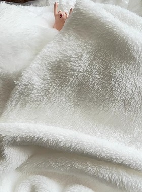 （长毛绒布）1米价 本白色黑色双面舒棉绒布料背景布秋冬睡衣面料