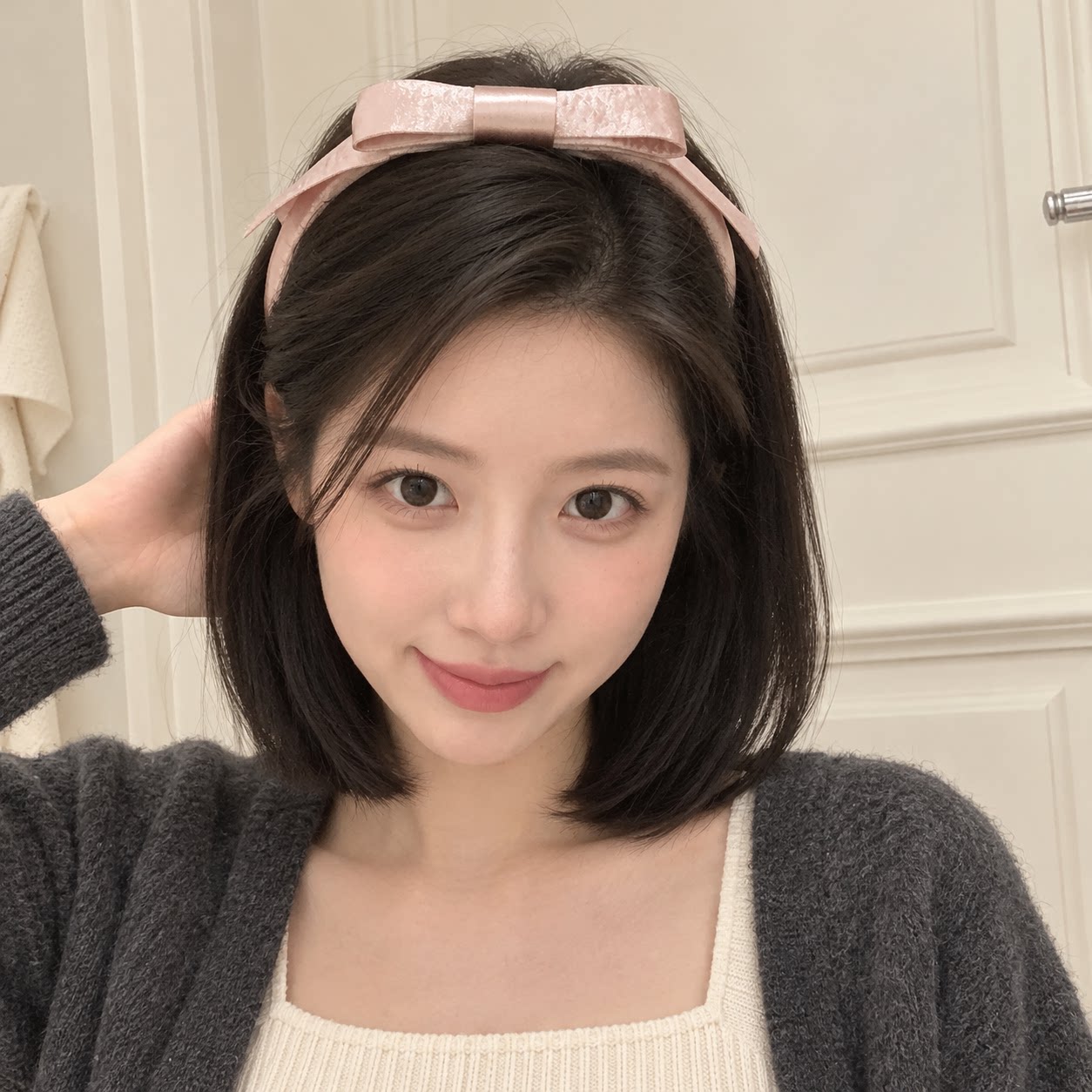 蝴蝶结丝带发箍新款发饰丝光芭蕾风双层甜美公主压发发箍日常百搭