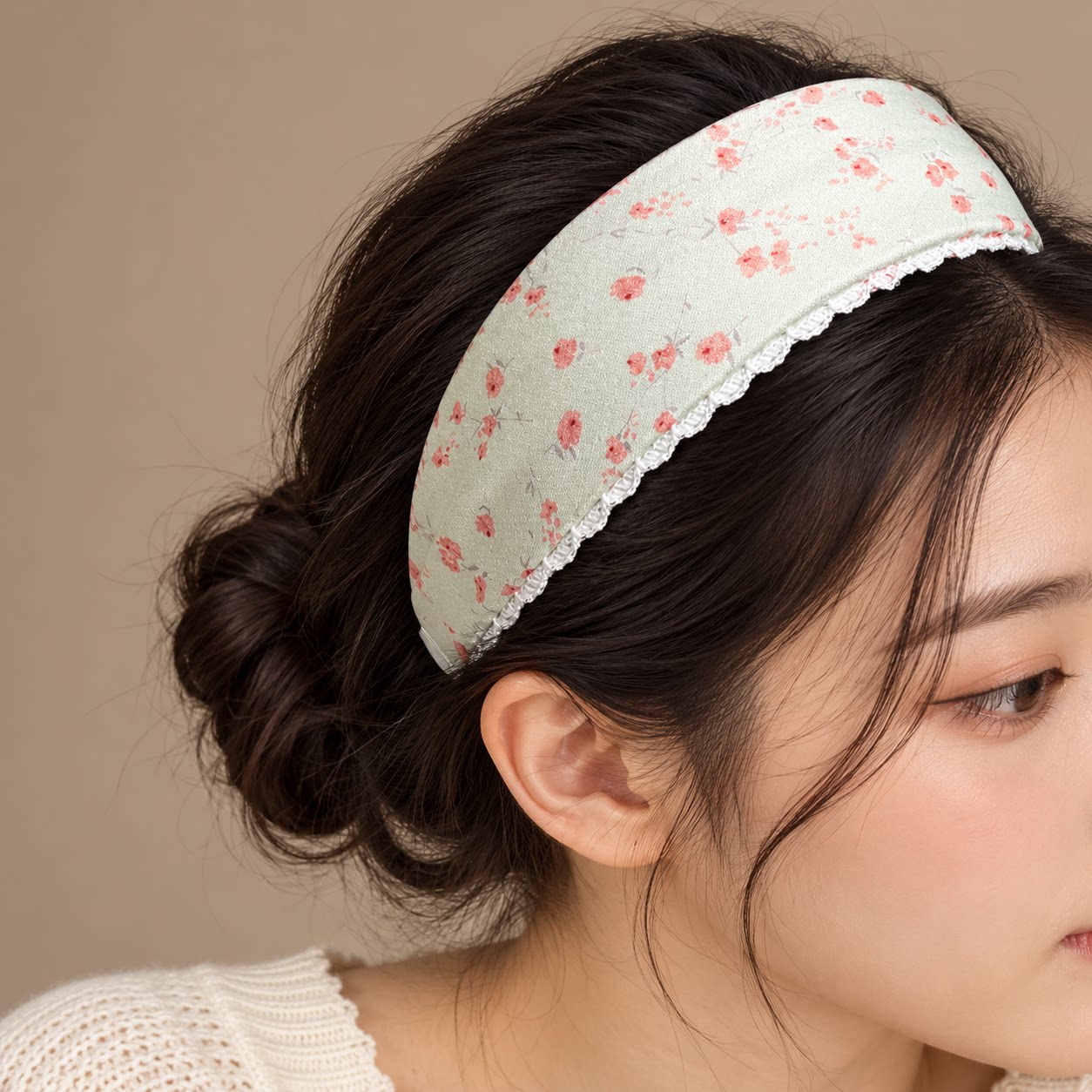 田园风花朵宽边发箍女