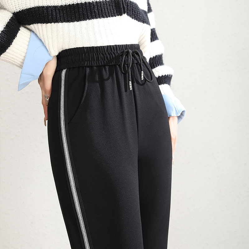 高腰窄版阔腿裤运动裤长裤