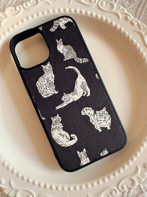 英国进口liberty布料可爱猫咪手工布艺手机壳iPhone141516Promax