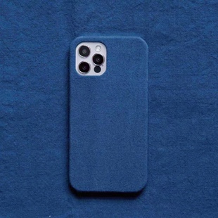 定制手工文艺复古靛青色布古布布艺手机壳iPhone13141516promax