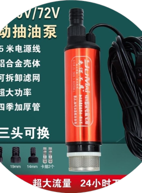 抽油泵柴油48V电车抽水泵60伏三孔插头小型自吸泵72V电动柴油泵