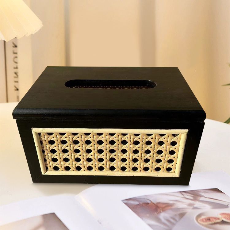 原木色 方形抽盒纸巾盒 - 简约设计 - 精致生活必备 收纳神器