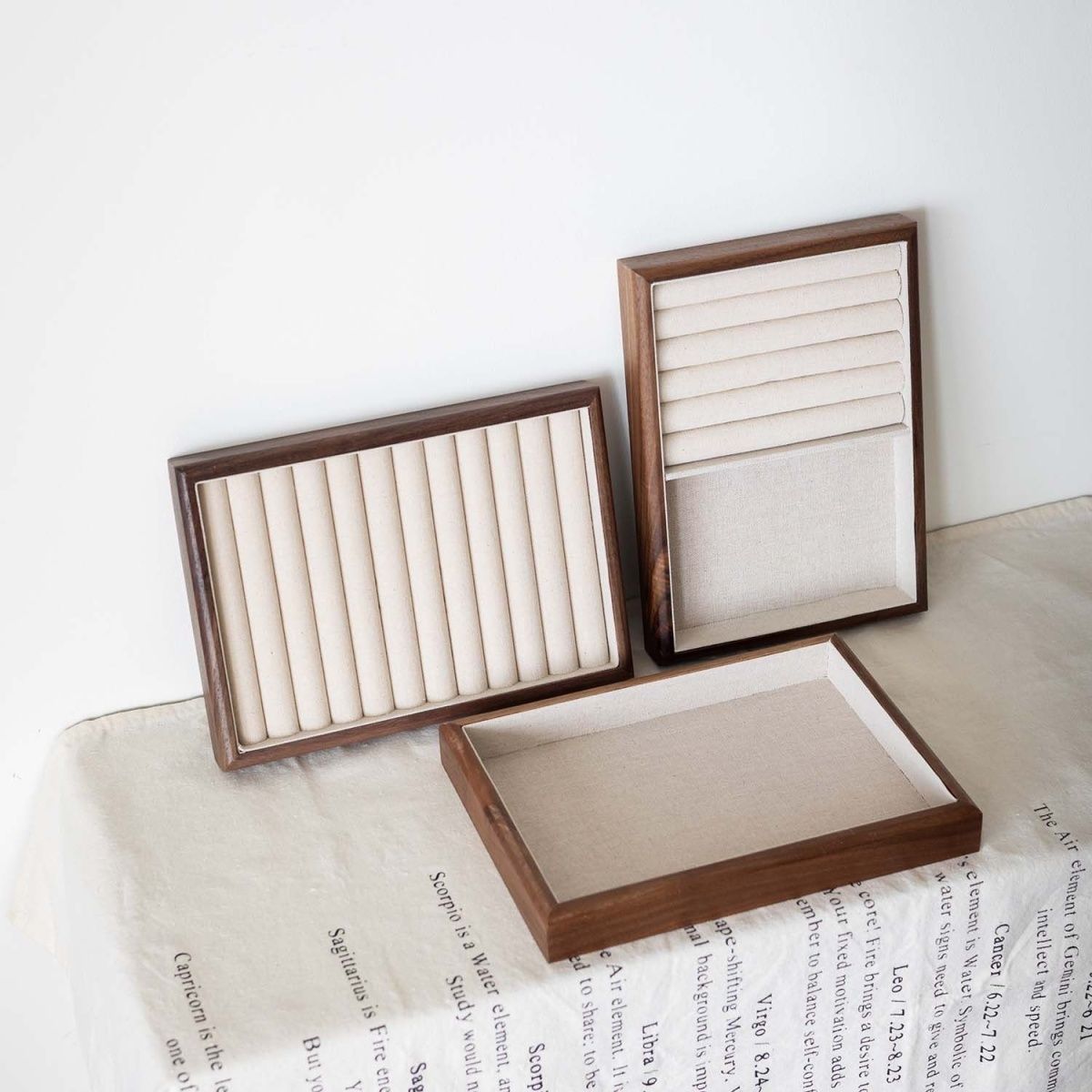 法式布艺托盘珠宝戒指项链陈列展示架首饰盒复古展示盘耳钉戒指