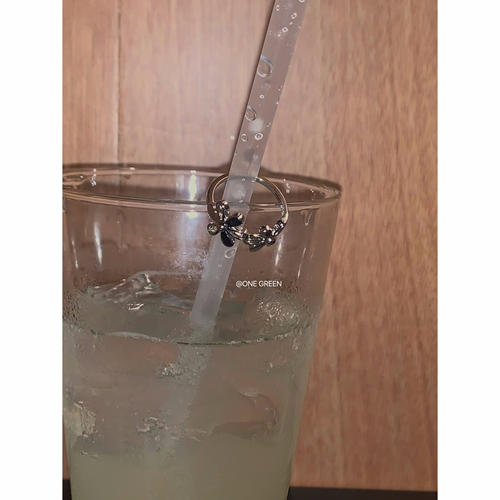 ONEGREEN 6.4NEW 双花复古做旧小雏菊戒指甜酷金属简约韩系食指戒