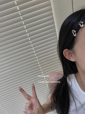 mini扁桃心银色金属bb夹