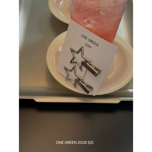 ONEGREEN 6.5NEW 金属鸭嘴夹侧边刘海五角星镂空发饰甜酷前额发夹