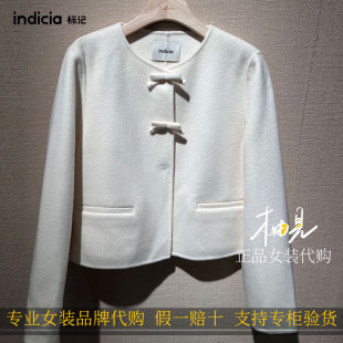标记indicia26冬新款专柜国内代购蝴蝶结大衣F2D6DY468C-1689