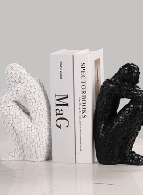 现代黑白抽象艺术摆件轻奢客厅高档装饰品小众设计高级感