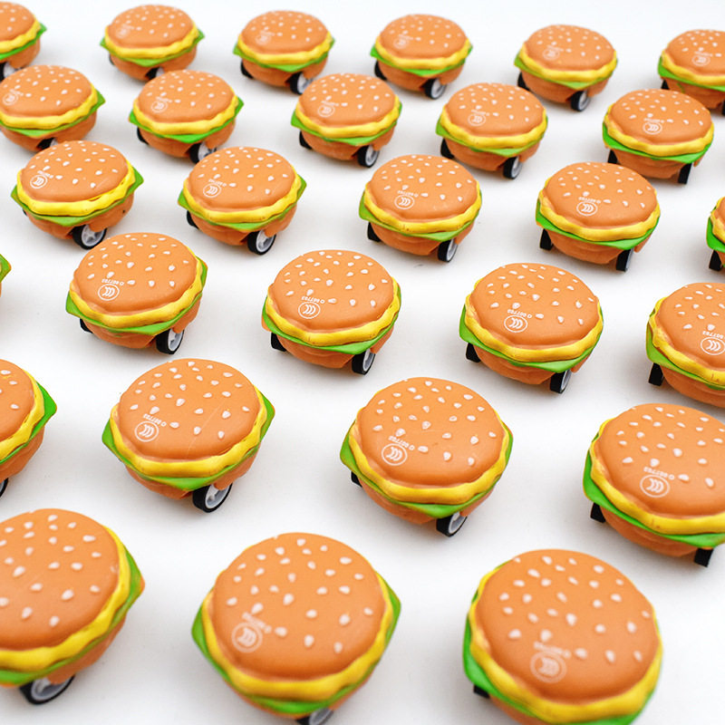 创意回力汉堡车迷你食玩口袋汽车扭蛋新奇玩具