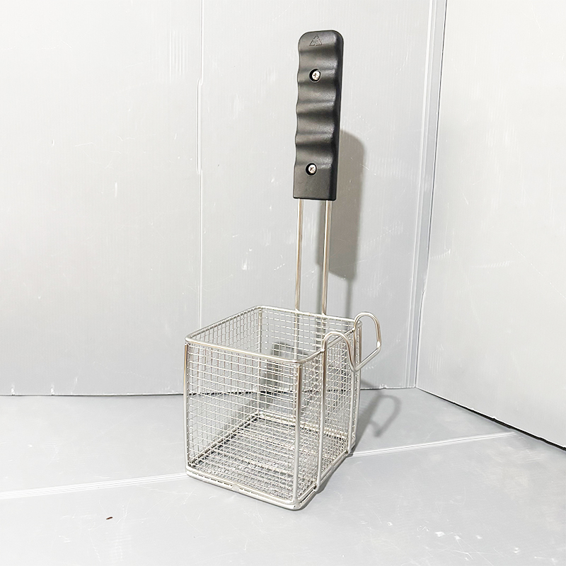 不锈钢迷你直柄炸篮防烫手柄炸网加粗油炸框正挂侧沟炸篮加固