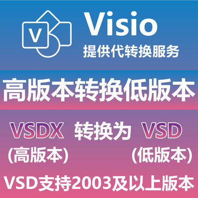 Visio高版本转换低版本VSDX转换为VSD 支持2003及以上版本 降版本