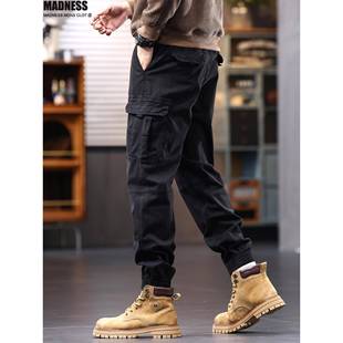 Madness Mdns Clot工装裤男秋季宽松直筒潮牌束脚裤覆古休闲裤子