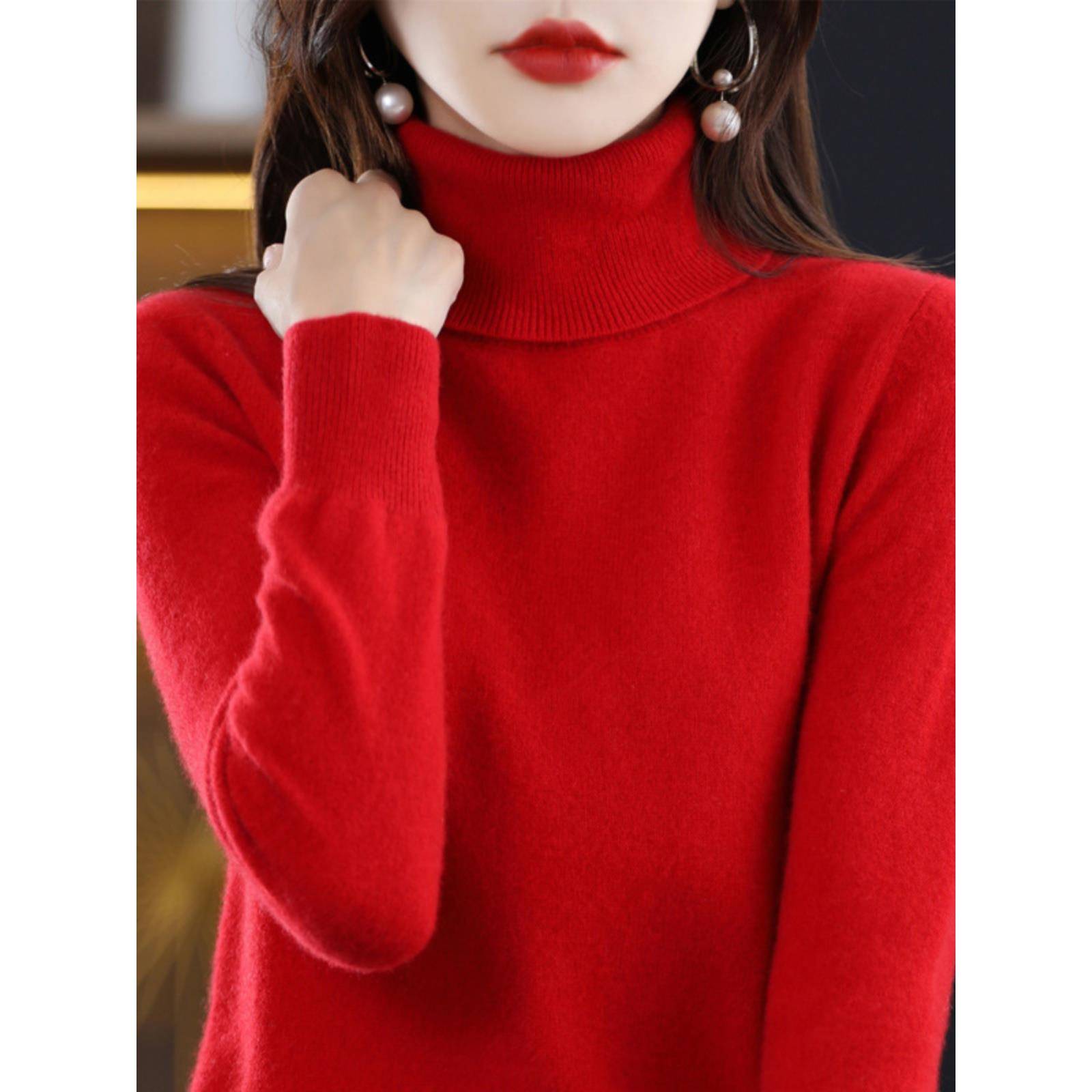 香港itst品牌打底衫女100%纯羊绒衫女秋冬新款高领套头搭毛衣名牌