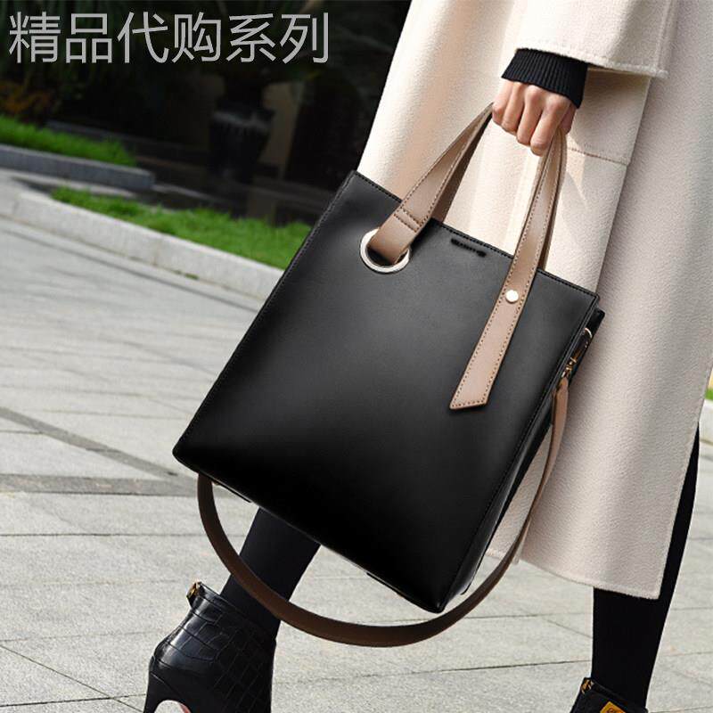 香港正品女士包包真皮女包宽带水桶包2025新款潮大容量手提单肩包
