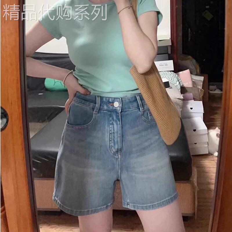 潮牌大码薄款复古牛仔短裤女夏季2026年新款时尚高腰显瘦阔腿热裤