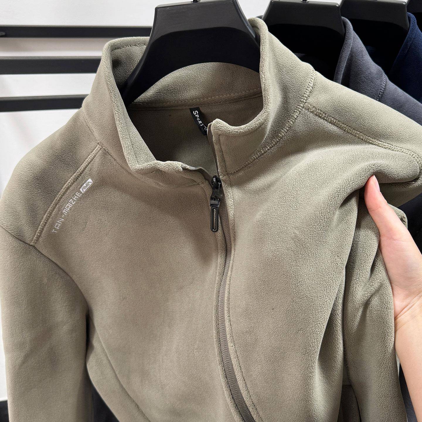 MAROLIO~无惧寒冷！双面奥粒绒卫衣外套男士冬季加绒拉炼立领夹克