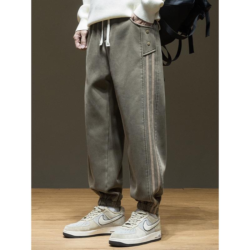 it neith BIAS潮牌奥粒绒运动卫裤男士加绒休闲裤宽松大码裤子潮