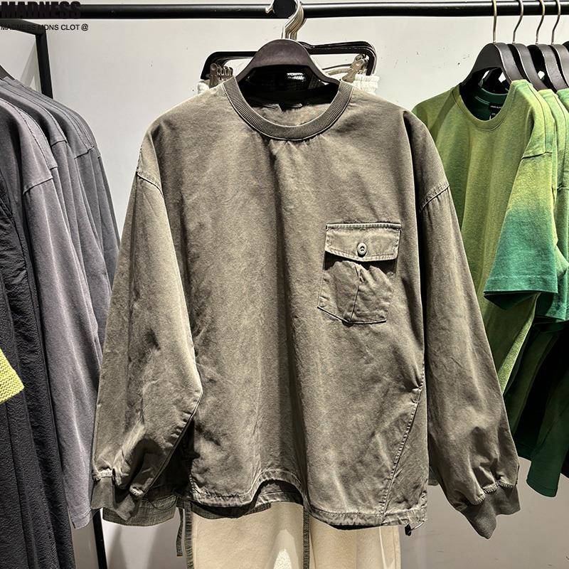 Madness Mdns Clot春秋季2025新款户外风抽绳口袋宽松圆领卫衣男