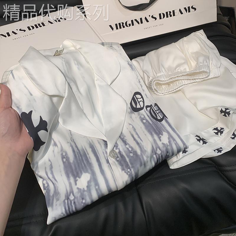 轻奢风高级感情侣款冰丝睡衣2026年夏季新款男女士丝绸家居服套装
