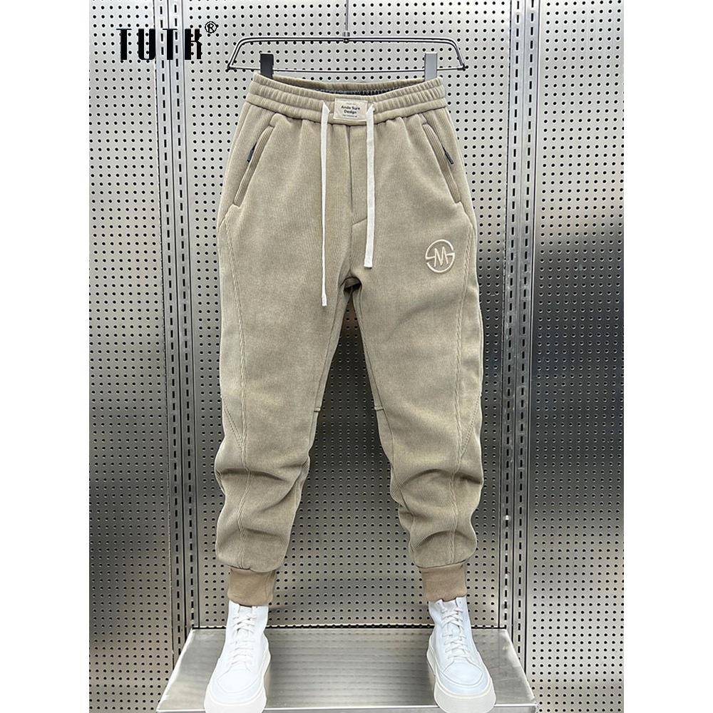 灯芯绒卫裤男秋冬季潮牌宽松束脚运动裤子男士加绒加厚保暖休闲裤