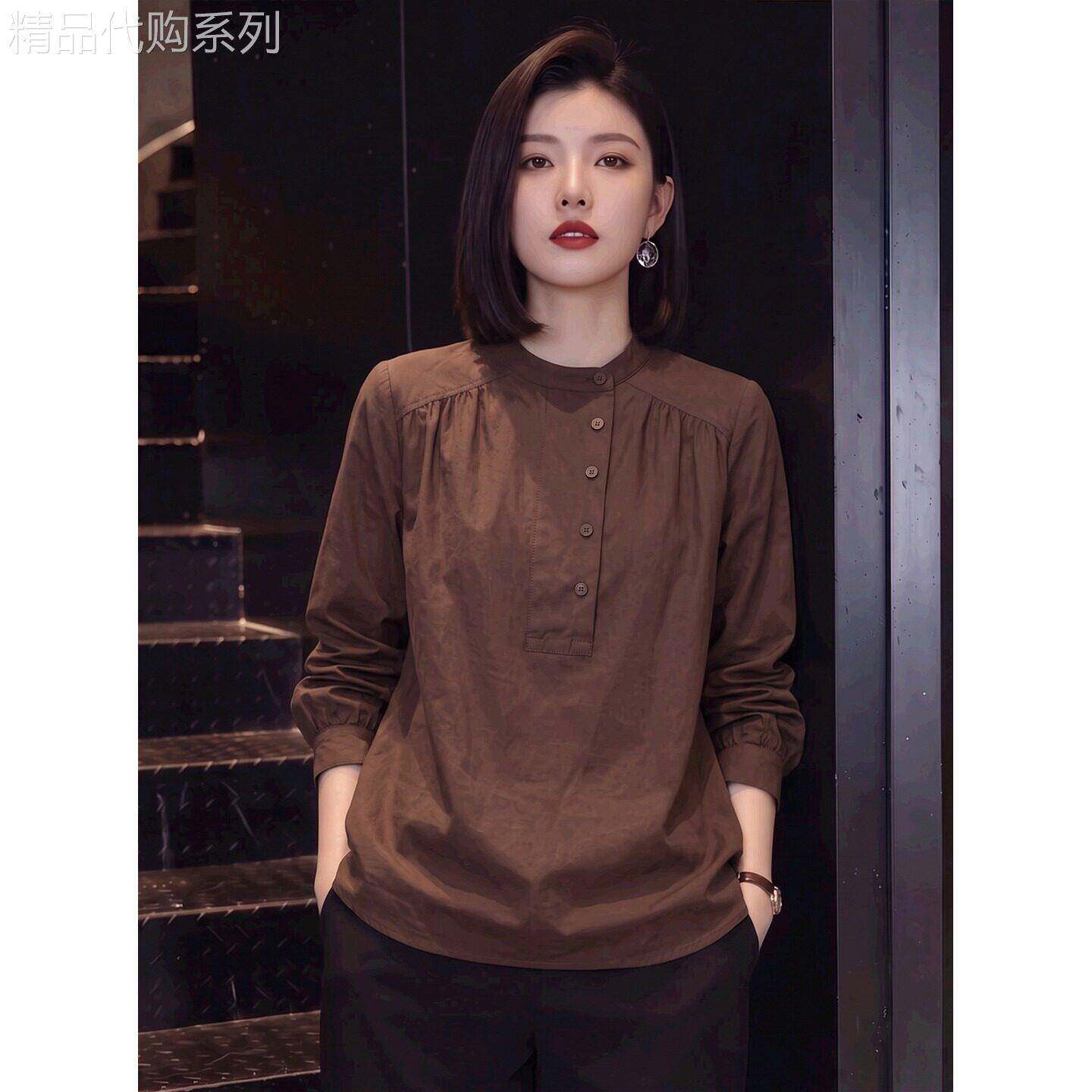 通勤长袖百搭衬衫女2026秋冬新款今年流行爆款宽松气质设计感上衣