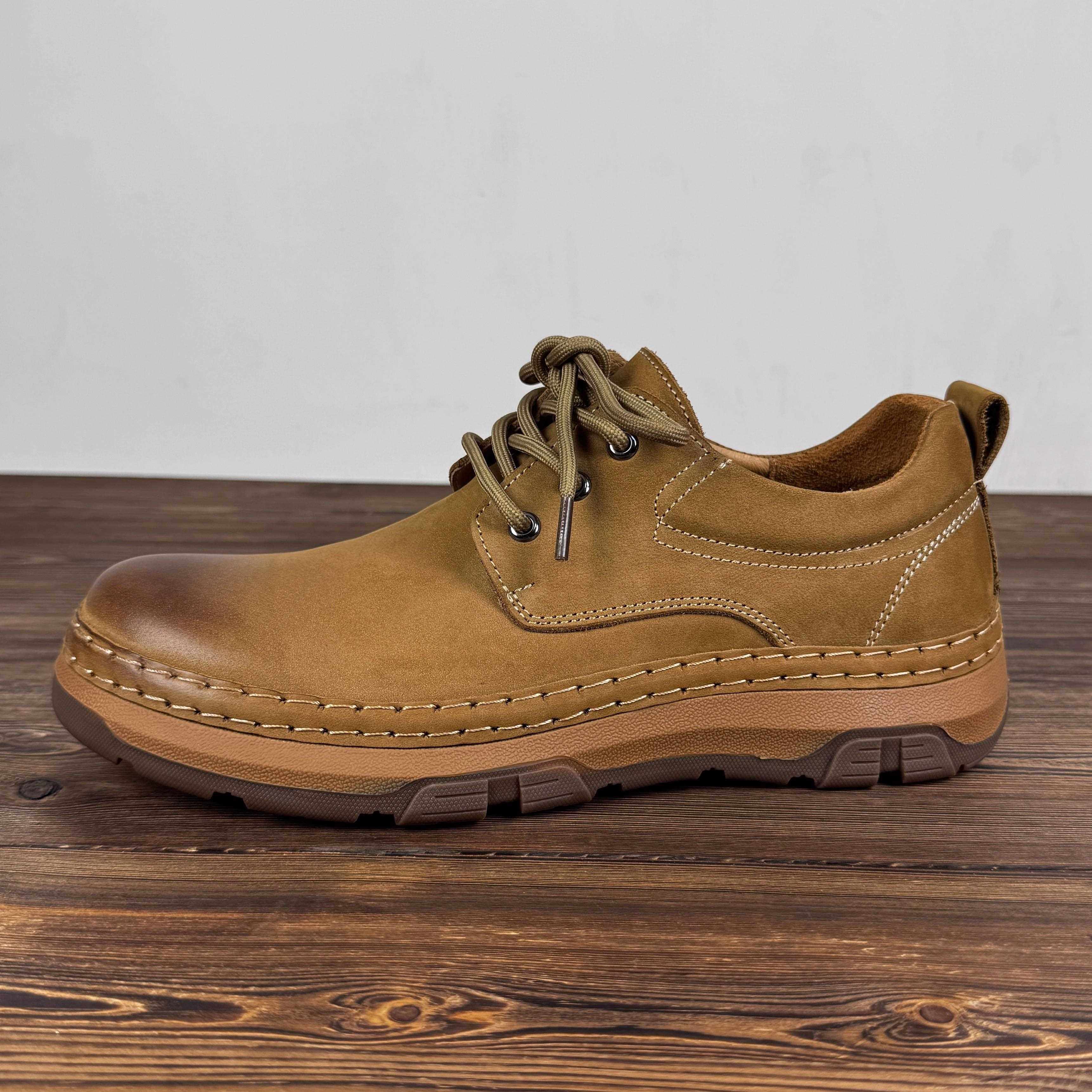 男鞋2025秋冬新款休闲皮鞋男款覆古真皮低帮马丁靴软皮男士大头鞋