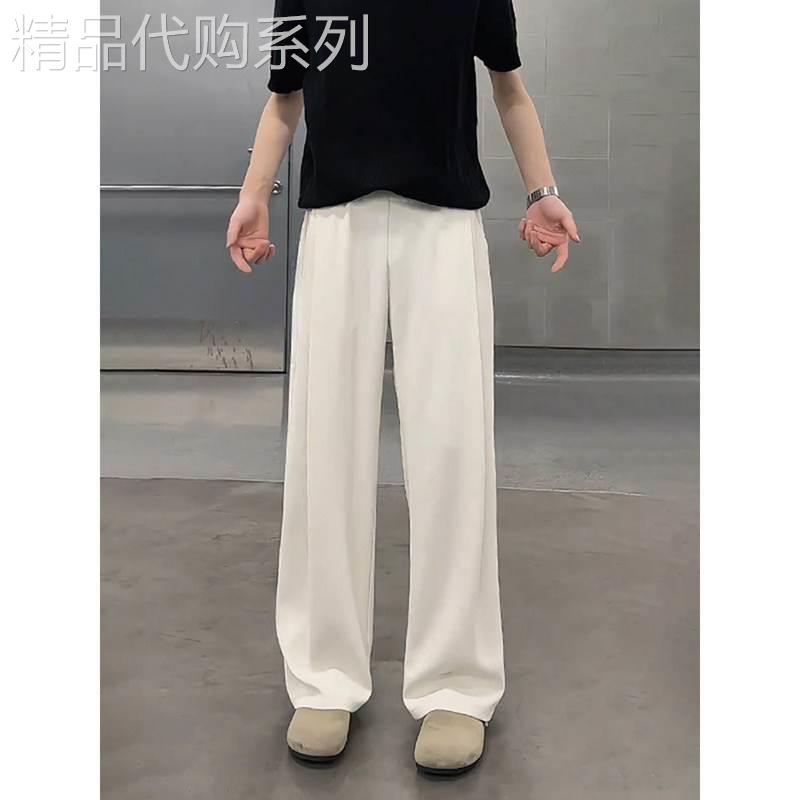 米色cleanfit冰丝裤子男款夏季轻薄褶皱西裤高级感美式凉感速干裤