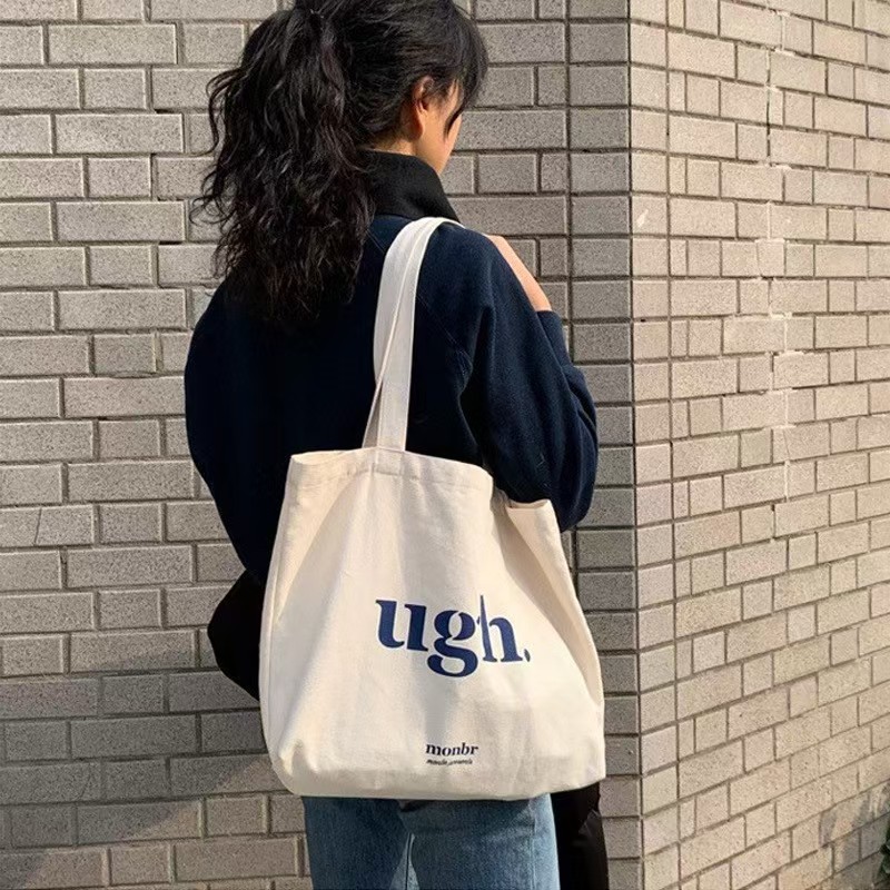 日系慵懒风手提袋ins文艺简约大容量韩风单肩帆布包包女chic学生