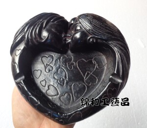 欧式复古金古铜烟灰缸摆件心形送给老公的礼品送给男友的礼物烟缸