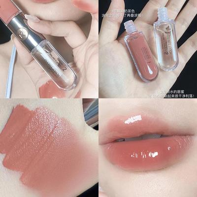 不掉色！KIKO双头唇釉裸色玻璃唇