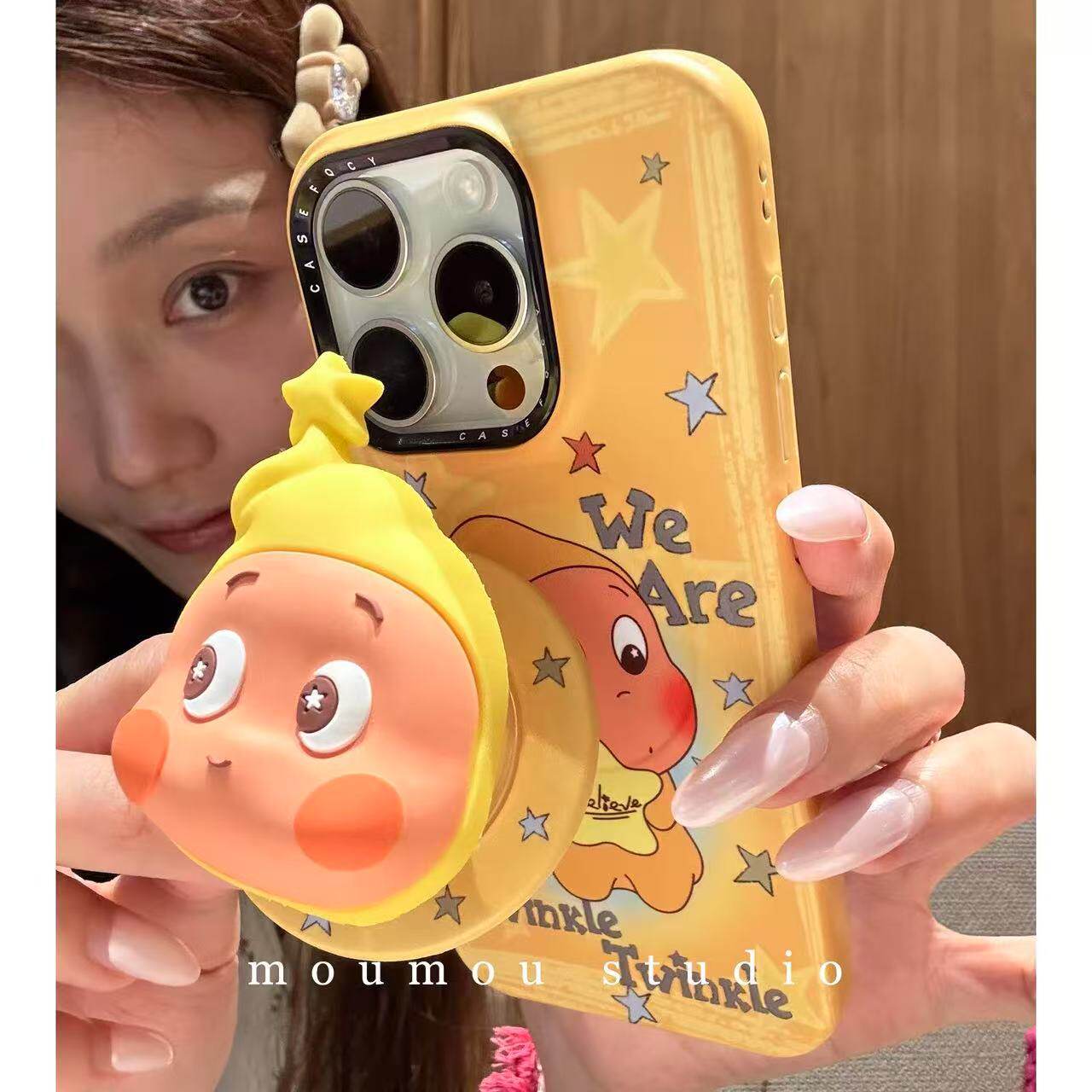 星星人苹果17pro手机壳iPhone16promax磁吸支架14卡通13日韩12可爱xr网红8plus创意7彩绘ins风15小众网红爆火