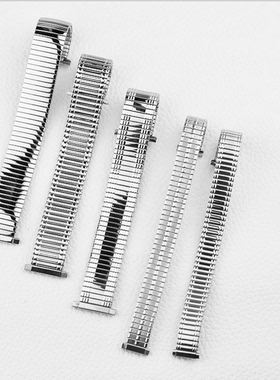 新款不锈钢表带 精品弹簧表链松紧表带 伸缩头 男女10到23MM