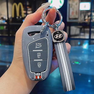 现代老胜达捷恩斯雅科仕钥匙套IX45雅尊AZERA金属壳格越格锐包扣
