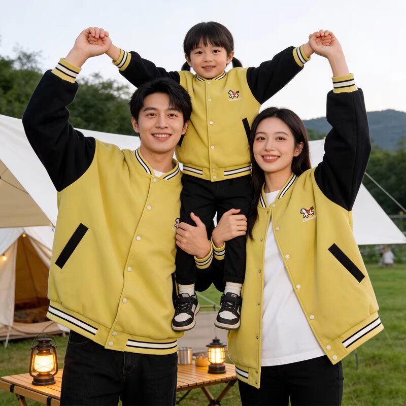 春天亲子装外套一家三口棒球服2026新春季新品洋气炸街母子母女装